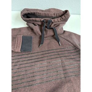 Under Armour Women's XS Pink Black Striped Cowl Neck‎ Hooded Sweatshirt Hoodie